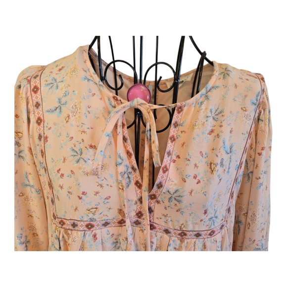 NWOT IN LOOM Vintage Boho Midi Floral Romantic Ruffle Dress - Picture 6 of 9